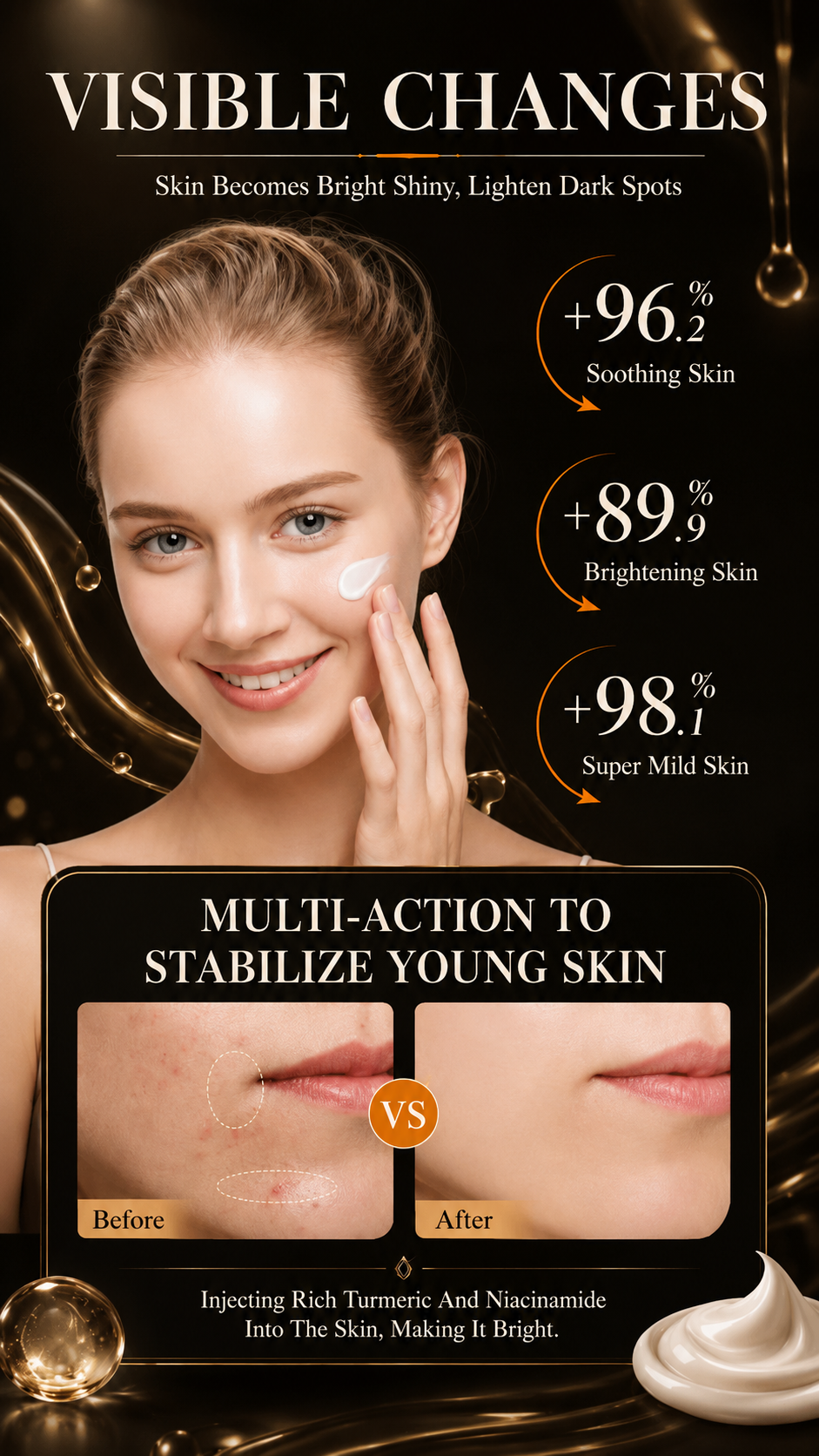 nicotinamide brightening skincare set (4 piece) | dark spot corrector, glow & soothing face kit for uneven skin tone