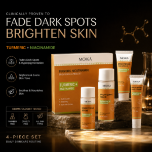 nicotinamide brightening skincare set (4 piece) | dark spot corrector, glow & soothing face kit for uneven skin tone